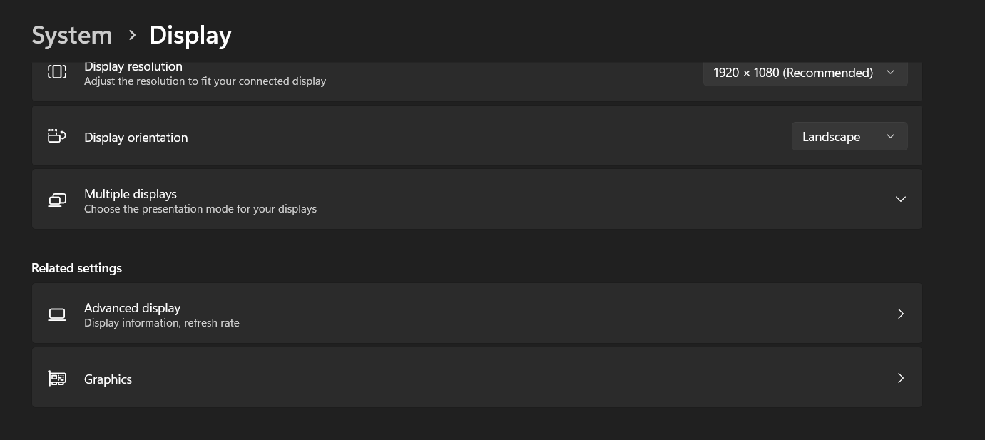 Display options
