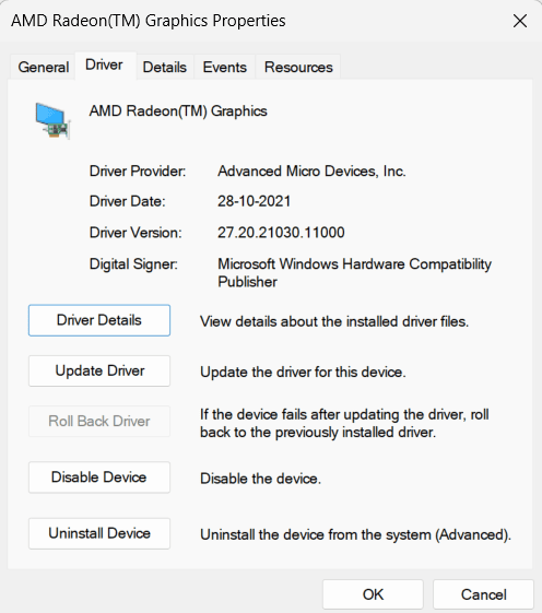driver properties
