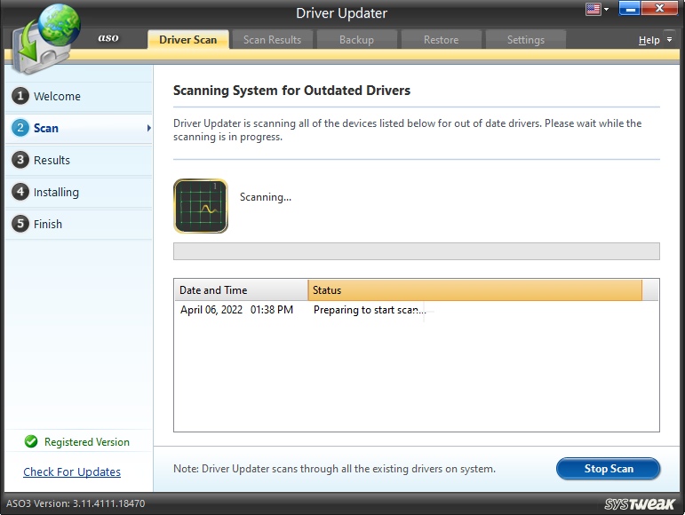 driver scanning 