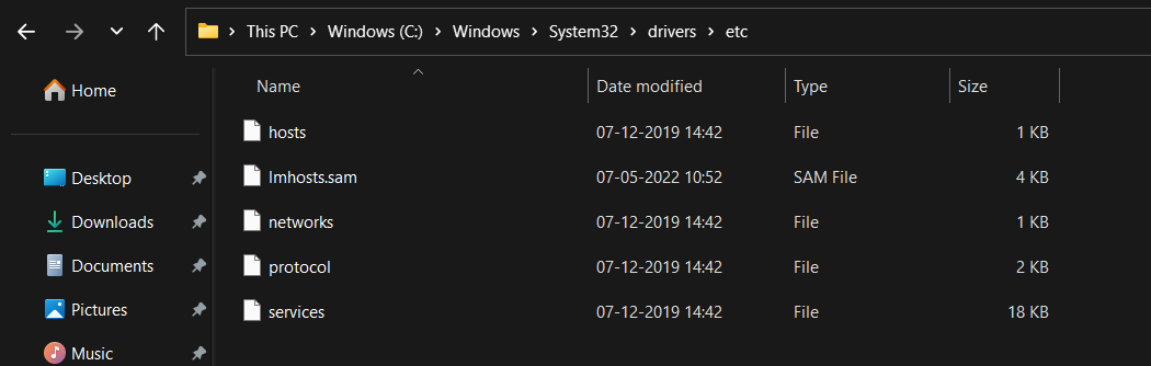 File Explorer path