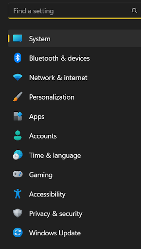 look for Windows Updates in windows setting