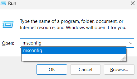 Open run search bar to restart the DNS Client Service using System Configuration