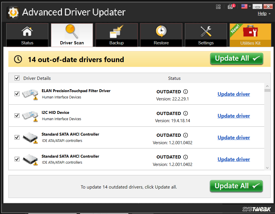 outdated drivers found