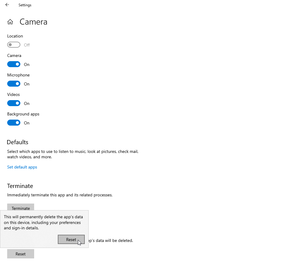 Reset Camera