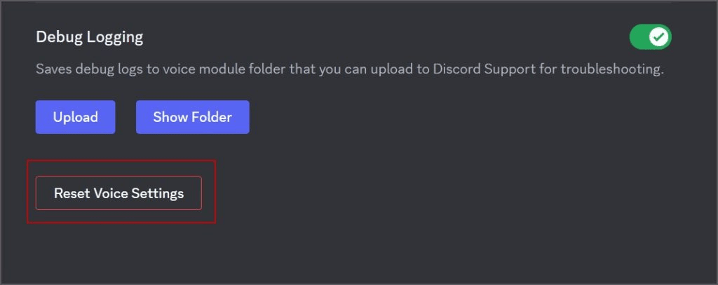 Reset Voice Settings