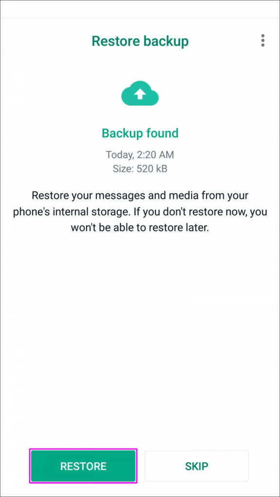 restore backup