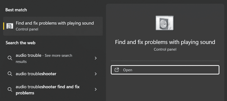 Searching for Find and Fix problems with playing sound
