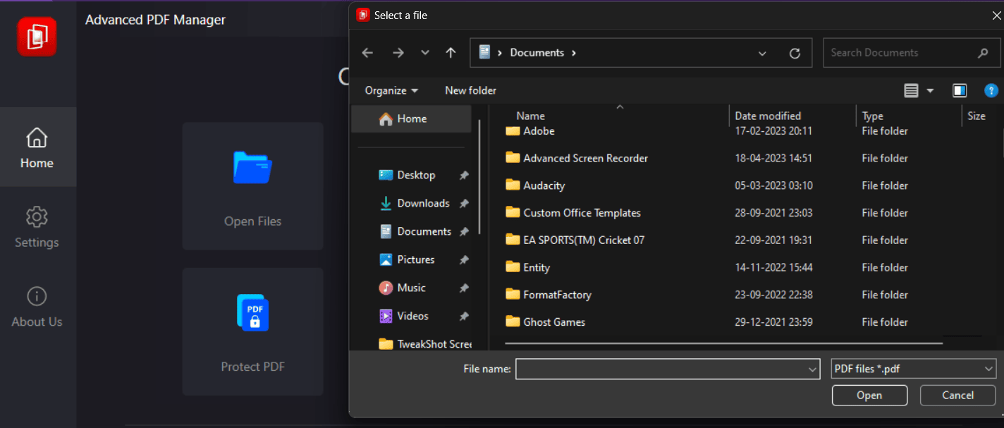 select a file