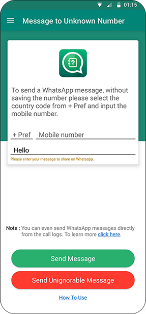 Message To Unknown Number