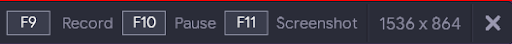 start game and use shortcut key to record