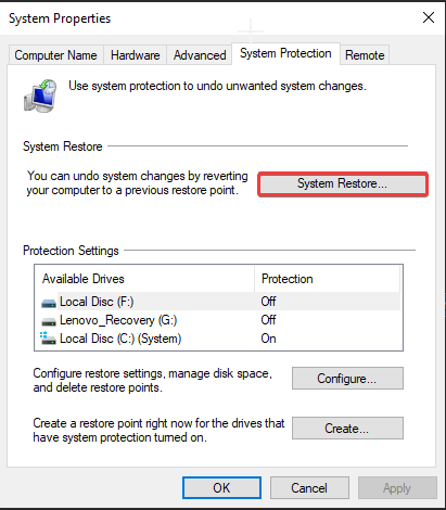 system restore_