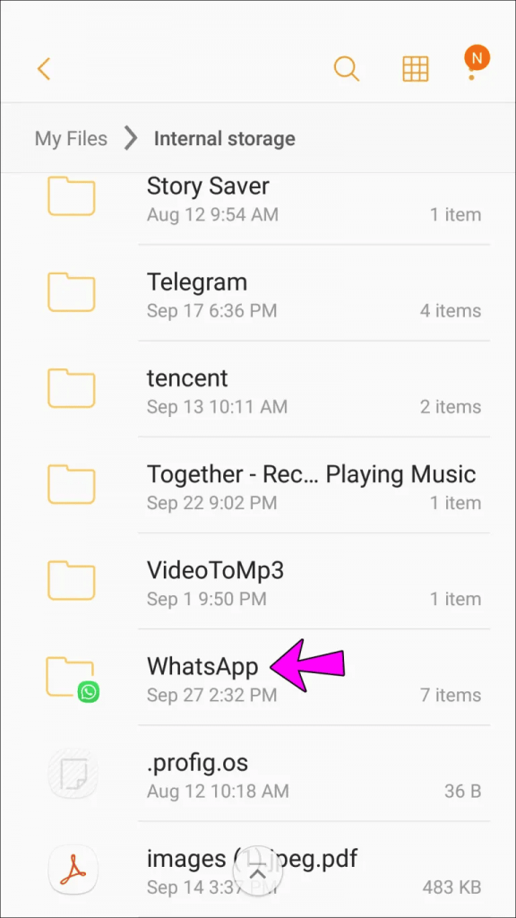 Tap on WhatsApp