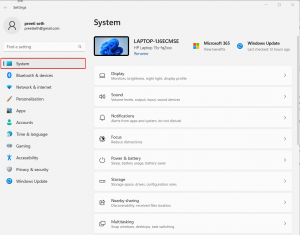 Windows settings